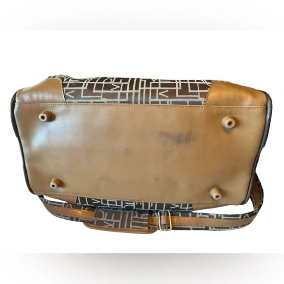 Vintage Diane Von Furstenberg DVF Logo Pattern Overnight Tote Travel Bag - Picture 6 of 11